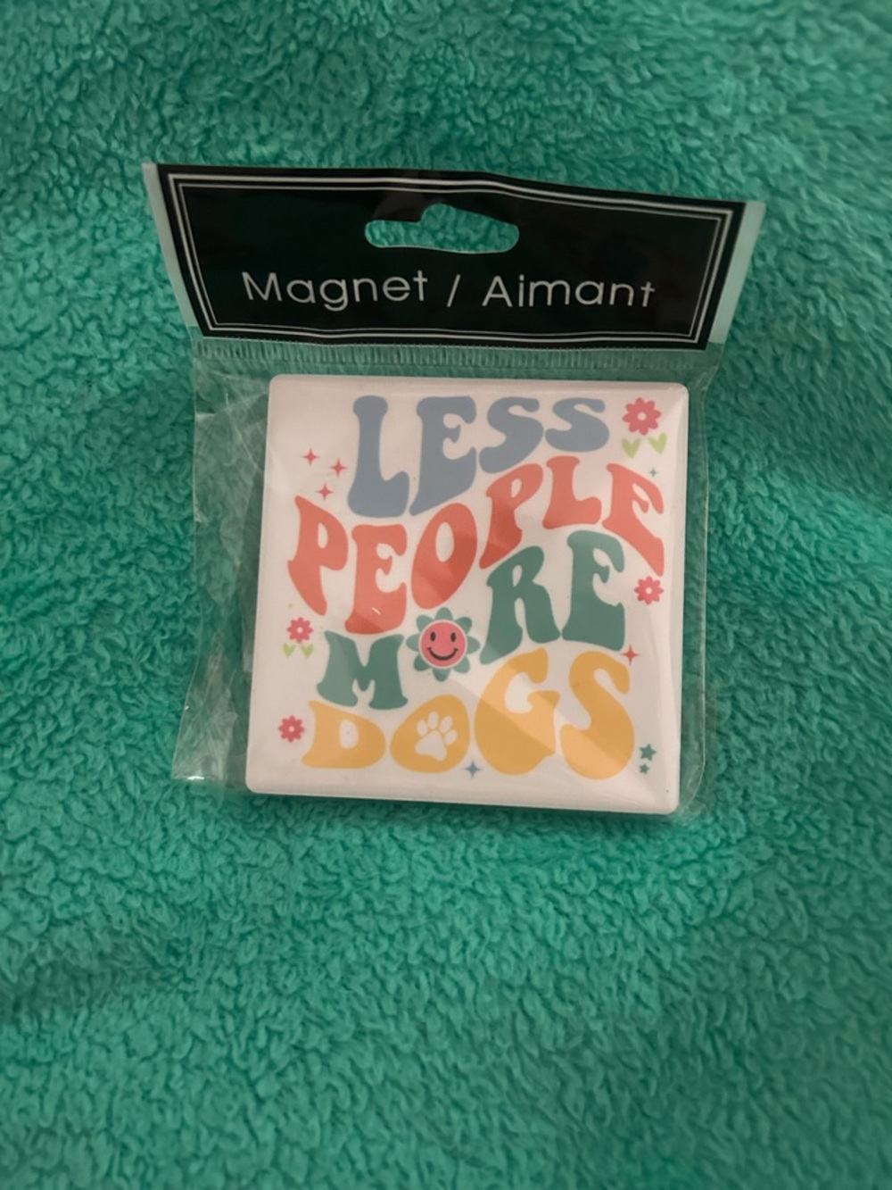 Magnet - 'Less People More Dogs' Colorful Dog Lover Design